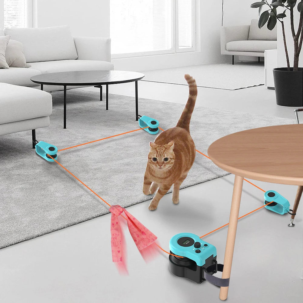 Interactive cat and dog chase toy, USB charging automatic bait, used for pet exercise and training, durable plastic material