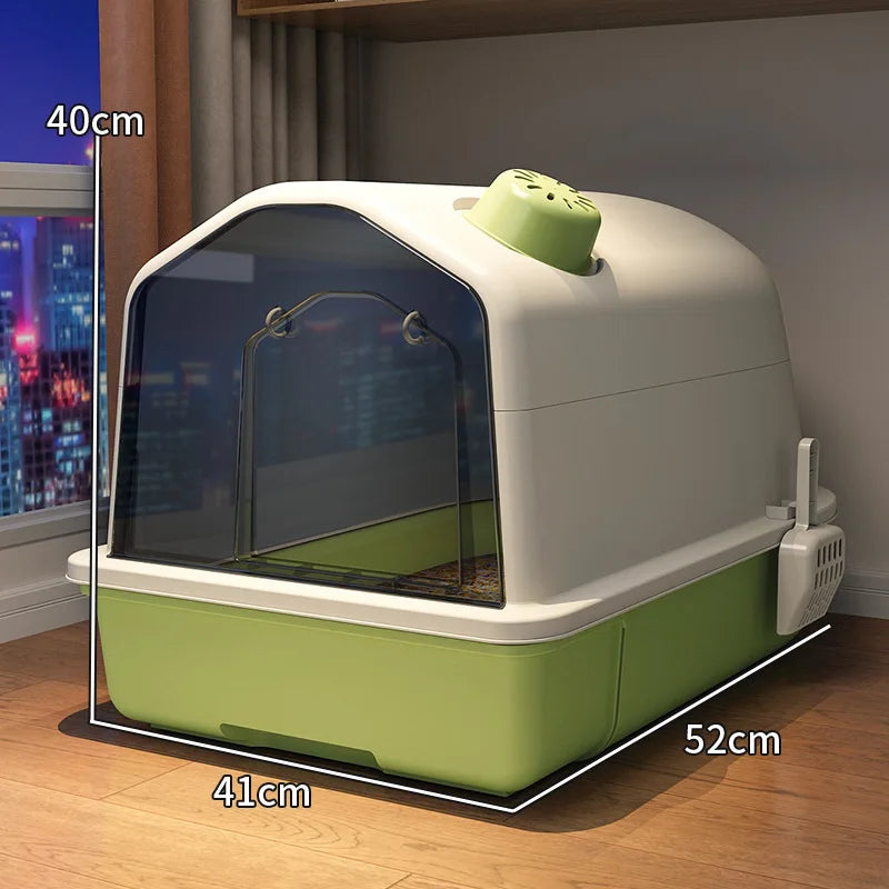 Cat Litter Box, Fully Enclosed, Odorless and Deodorizing, Extra Large Size for External Splashing in Cat Toilets, Cat Litter Box