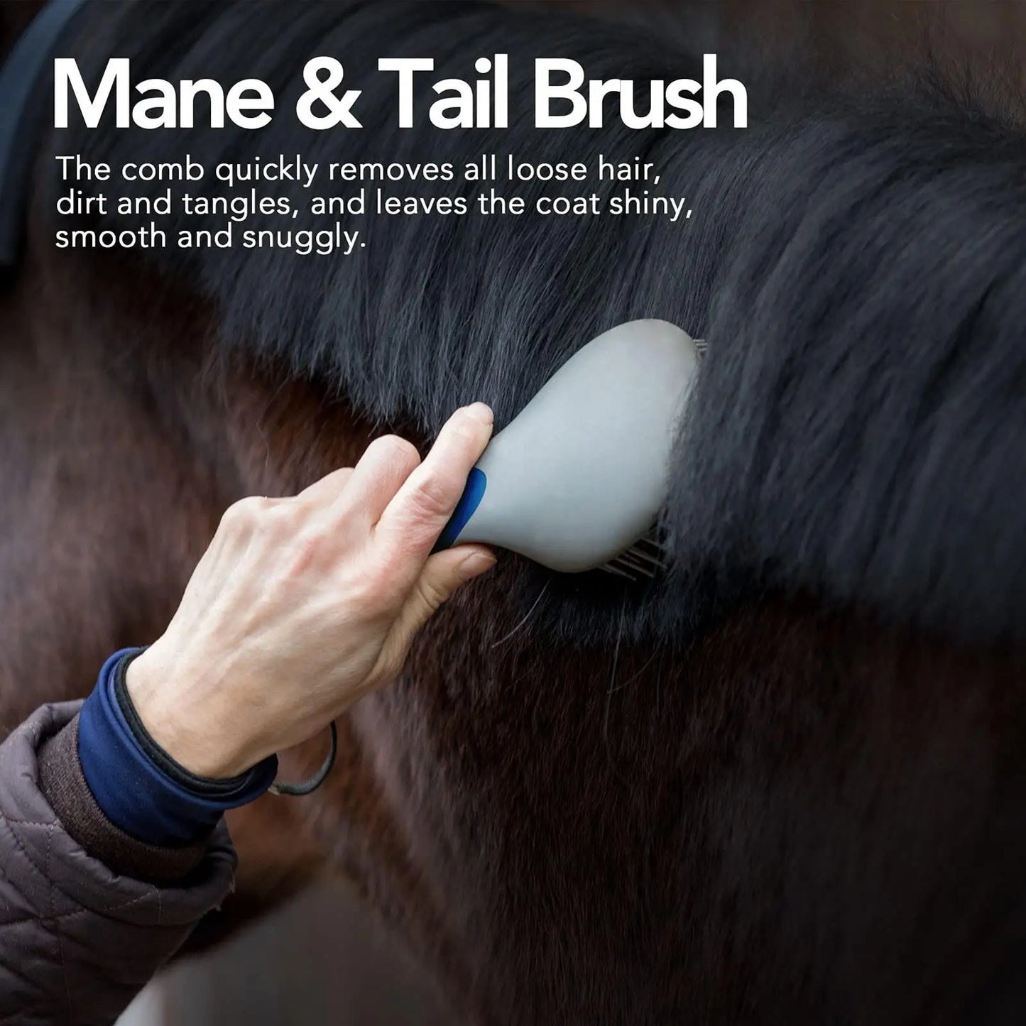 Horse Mane & Tail Brush Professional Humanized Handle Horsetail Comb Horse Grooming Brushes Mane and Tail Brush Pet Brush Comb