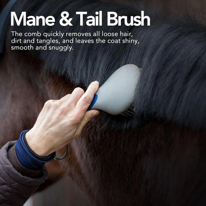 Horse Mane & Tail Brush Professional Humanized Handle Horsetail Comb Horse Grooming Brushes Mane and Tail Brush Pet Brush Comb