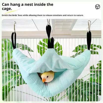 Pet Bird Parrot Hangable Cages Warm Hammock Hut Tent Warm Durable Wear-resistant Hanging Cave Sleeping Hatching Cage Decoration