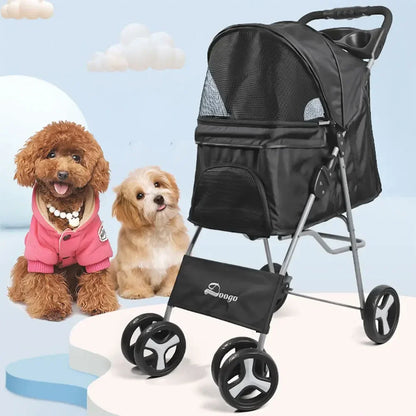 Pet Stroller Lightweight Folding Universal Wheel Cat Dog Travel Breathable Pet Stroller Outdoor Stroller for Small Medium Pets
