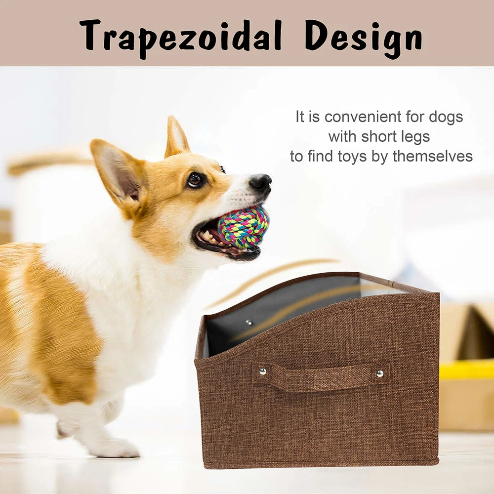 Custom Dog Toy Storage Box Foldable Cat Dogs Storage Basket Free Print Name Paw Pet Organizer Baskets For Dogs Cats Pet Supplies