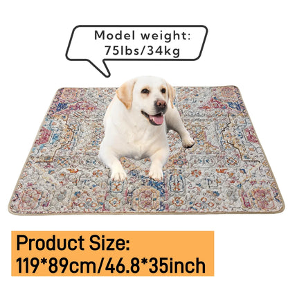 2pc Bohemian Pee Pad for Pet Dogs Cats，46.8x35“ Reusable Puppy Pads Super Absorbent Leakproof Dog Training Pads, winter
