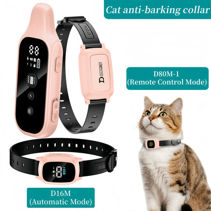 3000-3300FT Cat Training Collar Anti-Meow Automatic & Remote Control Cat Shock Collar Waterproof & Soft Silicone Material