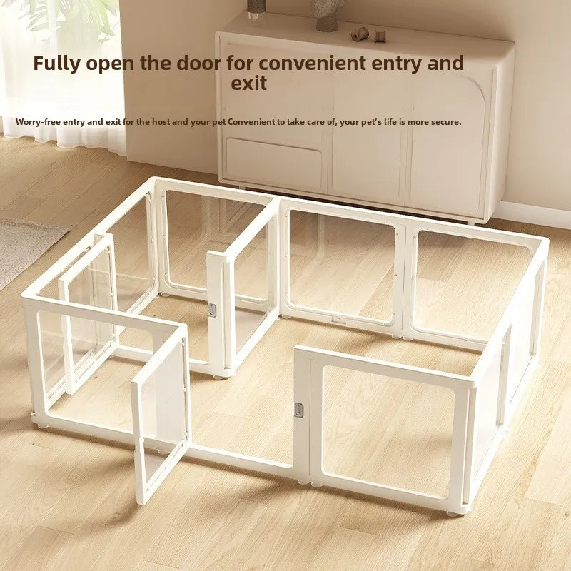 DIY Free Combination Pet Fence Fully Transparent Acrylic Small Dog Indoor Home Dog House Balcony Safety Fence Pet Furniture