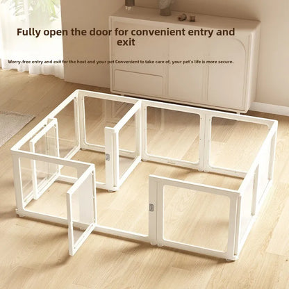 DIY Free Combination Pet Fence Fully Transparent Acrylic Small Dog Indoor Home Dog House Balcony Safety Fence Pet Furniture