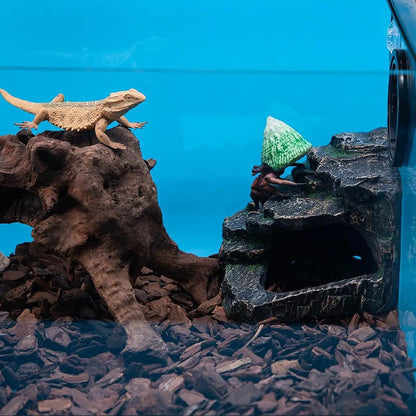 Resin Reptile Rock Hideout Turtles Basking Platform Aquarium Tank Accessories Landscape for Bearded Dragon Aquatic Turtles