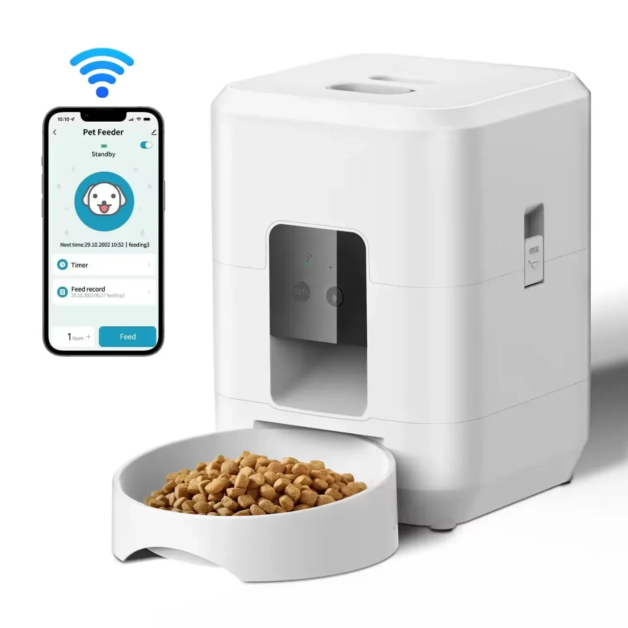 Home Pet Smart Automatic Pet Feeder Timed Quantitative Slow Food Dispenser for Cats Dogs Feeding Bowl