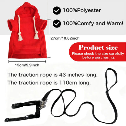 Ferret Clothes With Harness Comfortable Soft Hamster Outfits Small Pets Hoodie Costume For Bunny Squirrels Chinchilla Chihuahua
