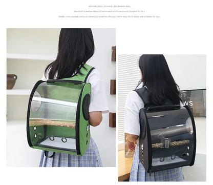 Pet Bird Cage House Parrot Carrier with Feeders Bird Large Space Travel Bag Breathable Portable Bird Cage Accessories