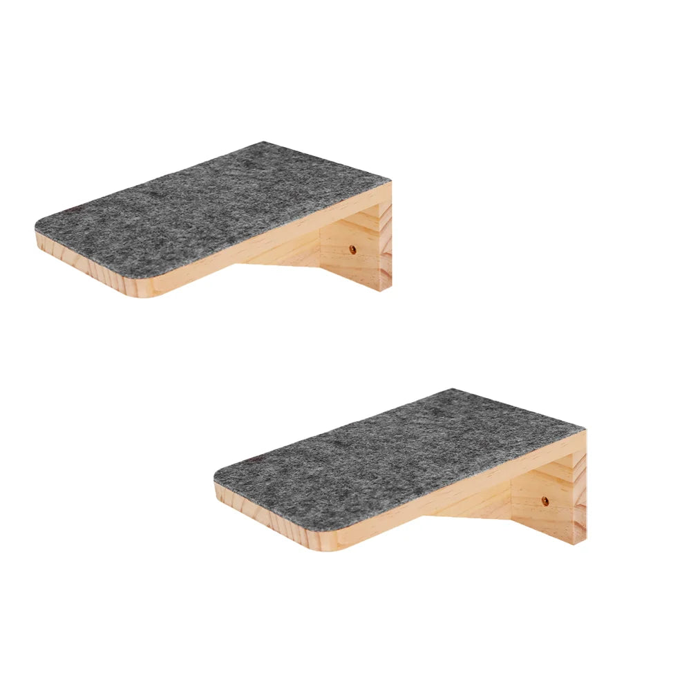 Wooden Cat Tree Tower Wall Mounted Cat Climbing Shelves Hammock Stairs House Cats Walk Playground Pet Furniture Accessories
