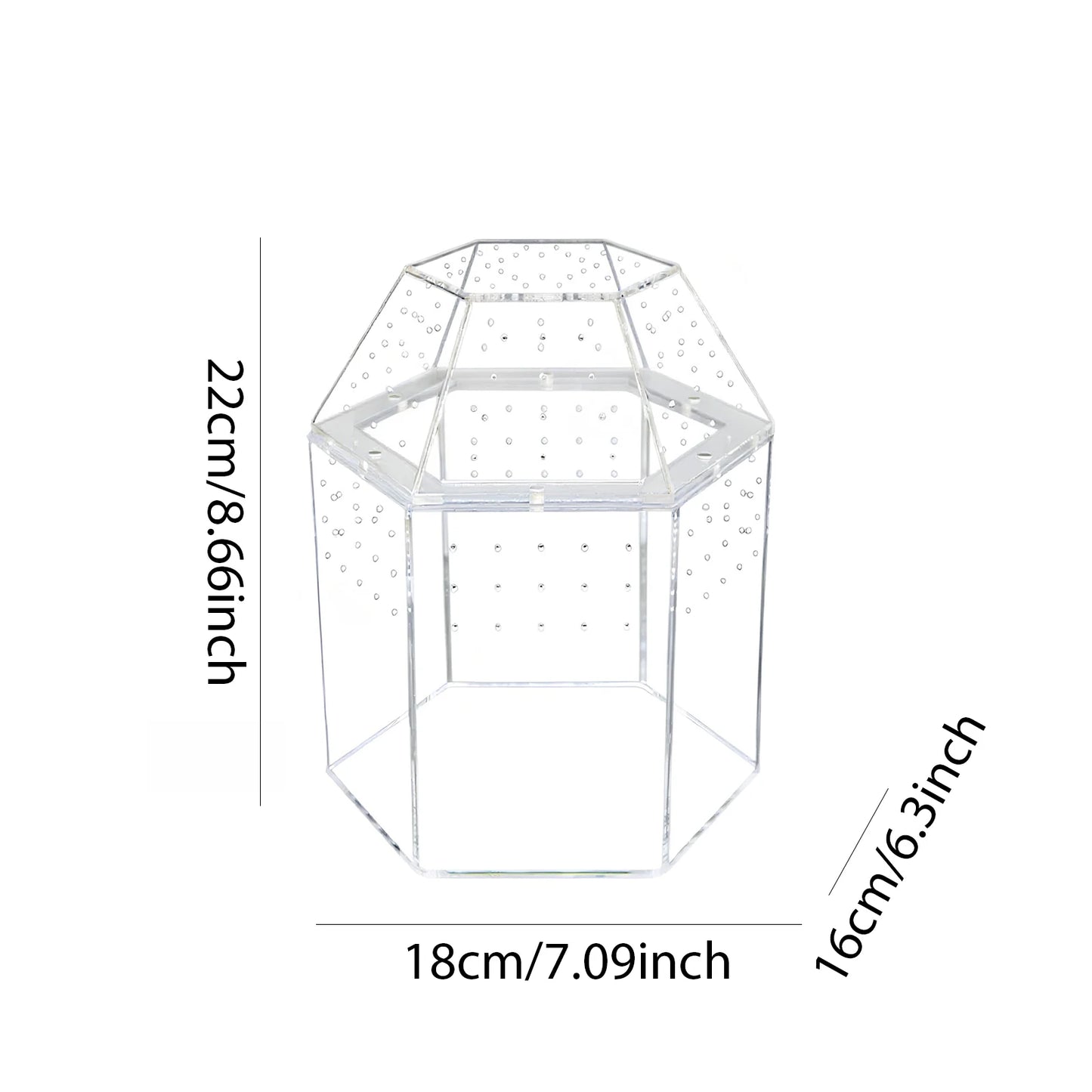 Jumping Spider Enclosure Acrylic Tortoise Enclosure Full Transparency Bug Terrarium for Spiders Tarantulas Snail Lizard Reptiles