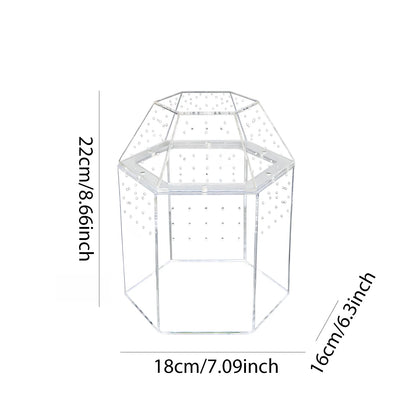 Jumping Spider Enclosure Acrylic Tortoise Enclosure Full Transparency Bug Terrarium for Spiders Tarantulas Snail Lizard Reptiles