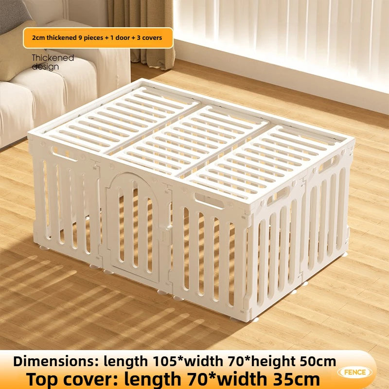 Large Space Dog House Isolation Protecting Dog Fences Indoor Dog Specific Fence Free DIY Assembly Pet Fence with Lid Design