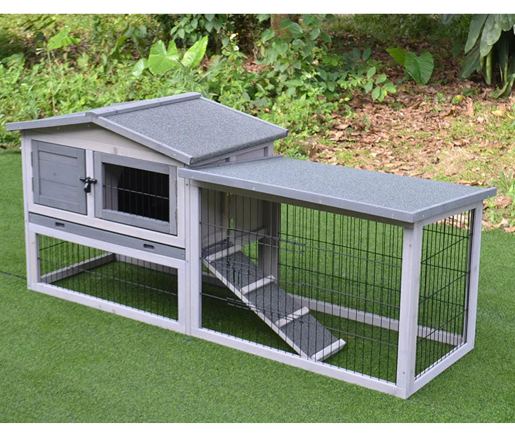 Rabbit Cage Large Size Rabbit Hutch House Breeding Cage Home Tent Villa Rainproof Antiseptic Yard Balcony Double Garden
