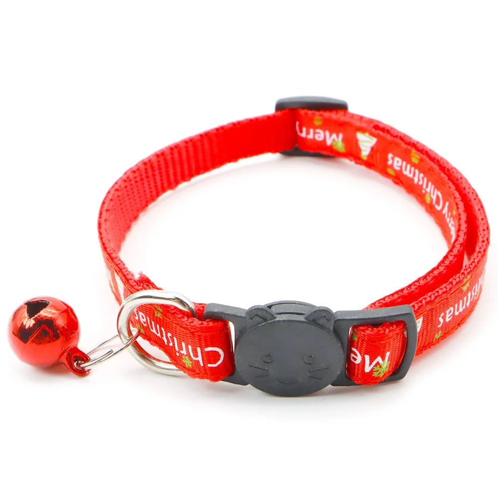 20pcs/ lot Dog Collar Christmas Ornaments Neck Ring Xmas Dog Leash Tag Accessories Cat Ring Holiday Gifts