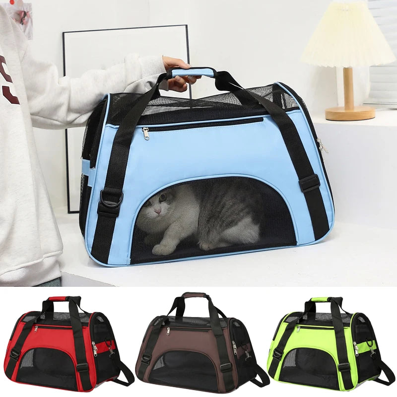Portable Dog Cat Carrier Bag Pet Puppy Travel Bags Foldable Cats Handbag Travel Pet Bag Transport Bag