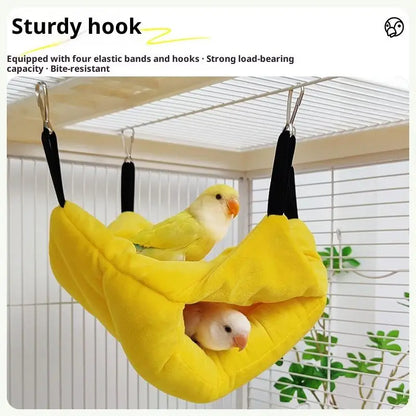 Pet Bird Parrot Hangable Cages Warm Hammock Hut Tent Warm Durable Wear-resistant Hanging Cave Sleeping Hatching Cage Decoration