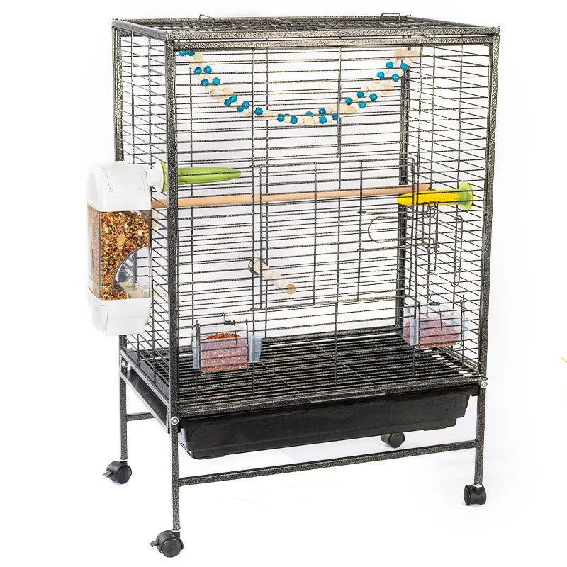 Luxury Bird Cage Large Parrot Birds Cages Accessories Drawer Wheels Birds Houses Lock Parrots Pigeon Feeder Birdcage Supplies