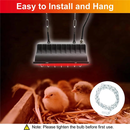 Poultry Heating Lamp 250W Constant Temperature Reptiles Animals Chicken Coop Heater Lamps Pet Heating Breeding Equipment