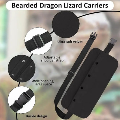 ABKW-Bearded Dragon Harness And Leash Set-Bearded Dragon Accessories, For Outdoor Travel-Black Decor Suit