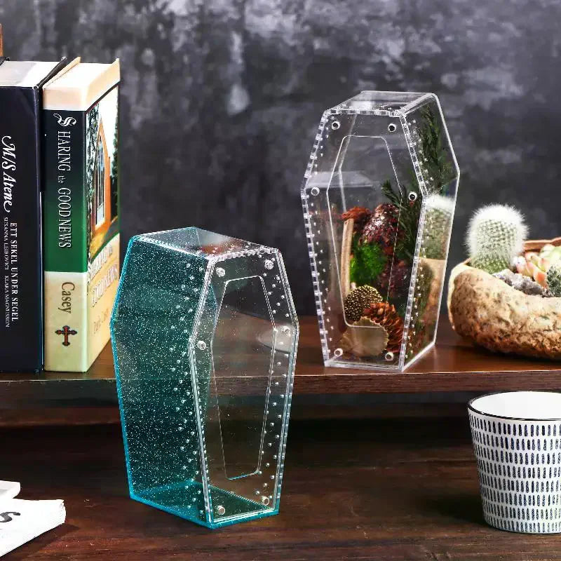 Acrylic Transparent Reptile Enclosure Insect Spider Lizard Feeding Cage Reptile Breeding Box Ventilation Arboreal Enclosure Case