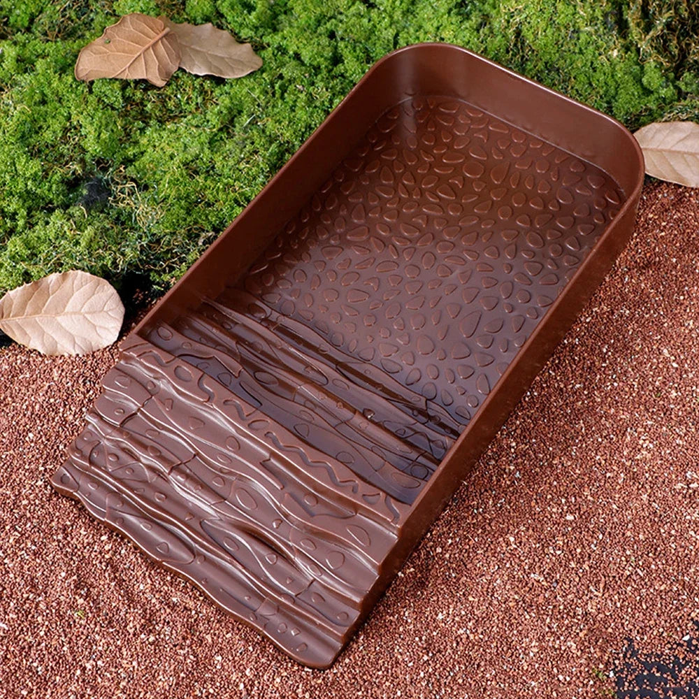 1 PC Plastic Ladder Climbing Turtle Bath Basin Water Food Basin for Small Pets Tortoises Reptiles Lizards Ornaments All Seasons