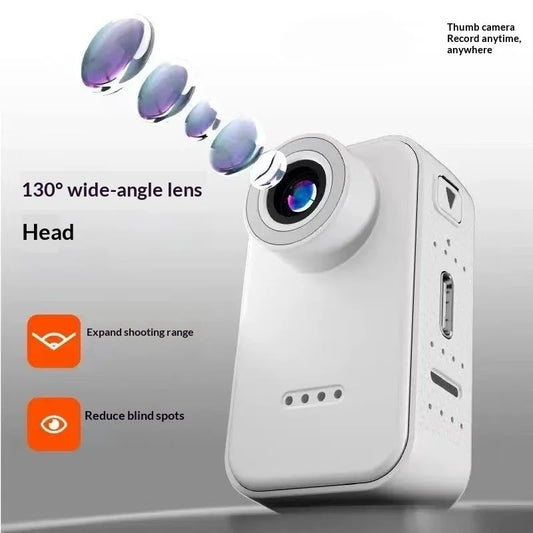 Pet Thumb Camera, Portable Outdoor Travel Dog Recorder, Wide-Angle HD Thumb Camera
