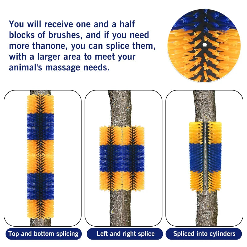 Livestock Grooming Brush Deep Massage Grooming Tool Quick-Connect System For Cow Horse Goat Sheep Itch Relief Back Scratching