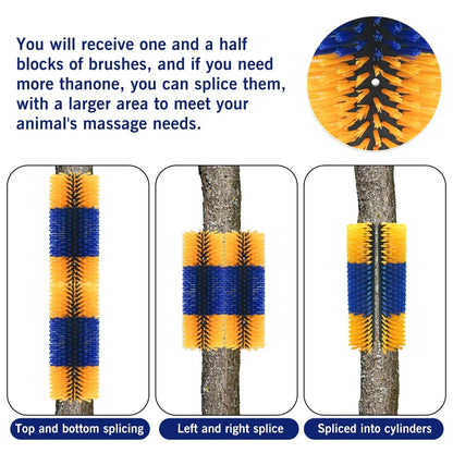 Livestock Grooming Brush Deep Massage Grooming Tool Quick-Connect System For Cow Horse Goat Sheep Itch Relief Back Scratching