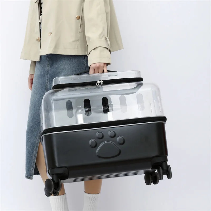 Portable Dog Strollers Carriers Travel Luxury Transparent Cats Strollers Cheap Outdoor Small Medium Suitcase Pets Supplies
