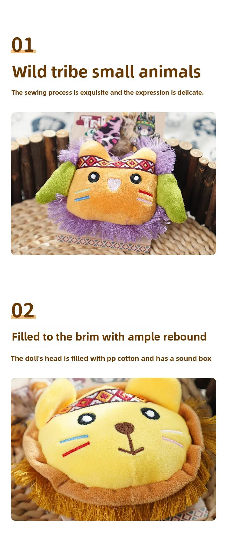 Cat Toys with Catnip, Plush Fringe Feather Toys for Boredom Relief, Chewing & Teething, Interactive Kitten Toys