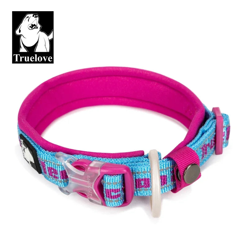 Truelove Pet Dog Collar Nylon  and Reflective Materials Widened and Comfortable Version Suitable for Dogs of All Sizes TLC50121
