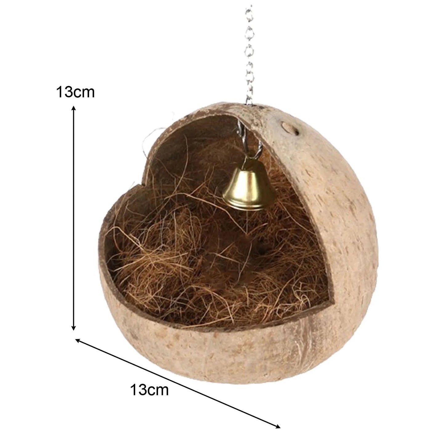 Coconut Shell Bird Nest Bird Cage Coconut Parrot House Outdoor Coconut Bird Shell for Lovebird Canary Hamster Budgies Parrot