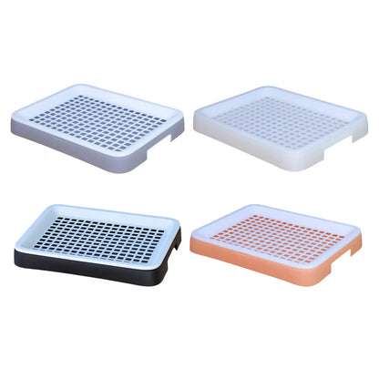 Rabbit Litter Tray Rabbit Toilet Portable with Grate Double Layer Guinea Pig Litter Pan Bunny Potty for Small Animals Ferrets