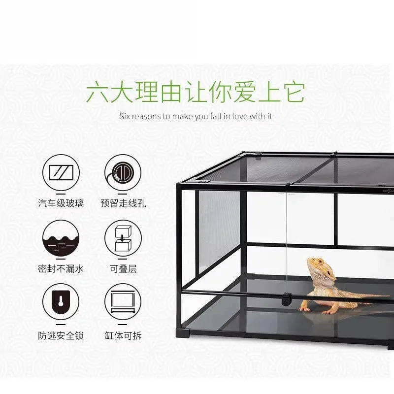 Climbing Pet Ecological Tank for Lizard and Chameleon Breeding,Landscape Reptile Box Suitable for Tortoise Snake and Multiple
