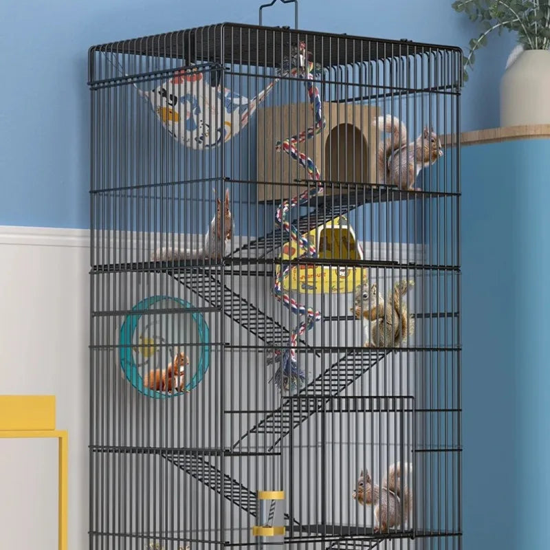 ‌Jumbo Hedgehog Sugar Glider Cage - Reinforced Escape-Proof Habitat, Chew-Resistant Large Base for Rats Hamsters