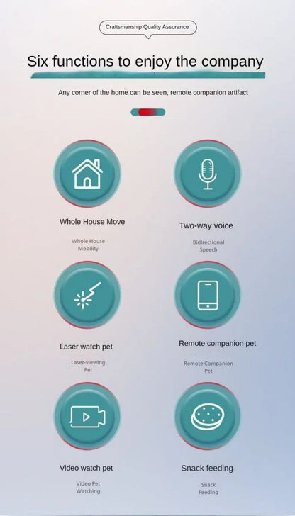 Pet Robot Camera 2MP HD Wifi Cameras Motion Detection Two Way Audio Indoor Dog Treat Camera  Dispenser Feeder for Home Security