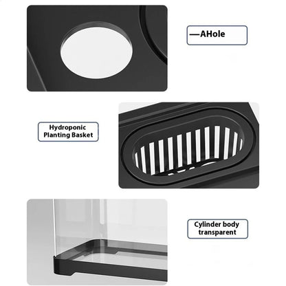 Small Fish Tank Kit LED Fish Tank Kit With Filtration System Underwater Landscape Decoration Compact Glass Aquarium Set For Den