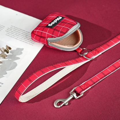 Breathable Dog Harness Leash Bag Set Winter Warm Dog Fur Harnesses Vest Pet Walking Rope With Garbage Bag for Small Medium Dogs