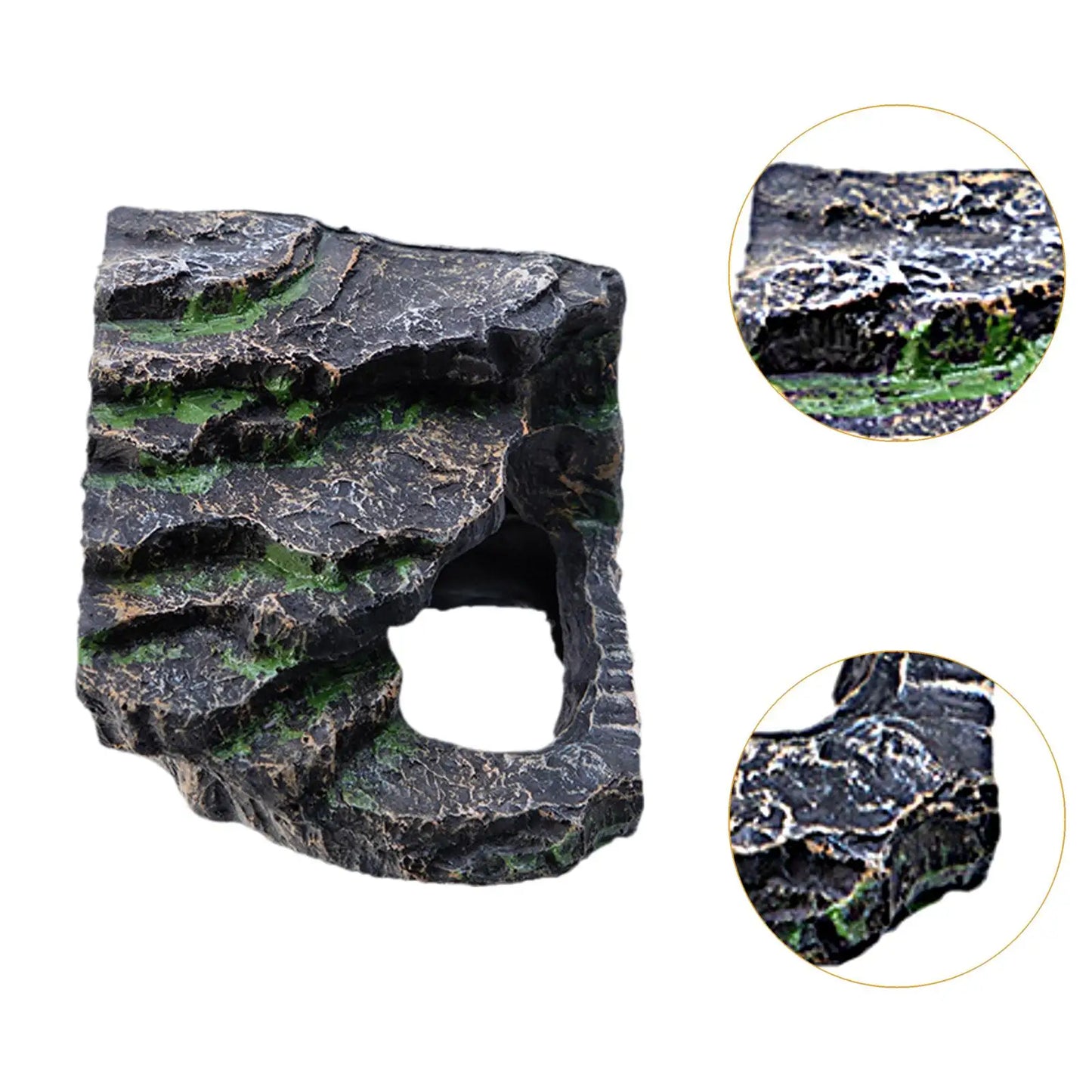 Resin Reptile Rock Hideout Turtles Basking Platform Aquarium Tank Accessories Landscape for Bearded Dragon Aquatic Turtles