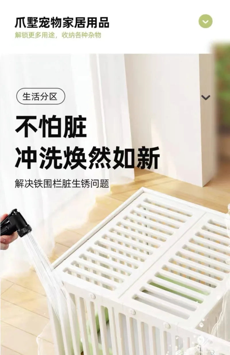 Indoor Outdoor Dog Enclosure Plastic Modular Pet Guardrail with Top Cage Pet Home Products Ventilation Accessories Dog Fences