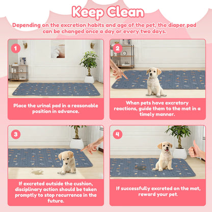 2Pcs Guinea Pig Cage Liner Washable Rabbit Absorbent Mat Reusable Hamster Pee Pad Anti-Slip for Pet Guinea Pig Rabbit Hedgehog