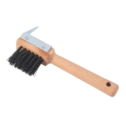Wooden Handle Horses Hoof Pick Grooming Brush Farming Tools Hoof Cleaning Brush Trimming Stainless Steel Horses Grooming Pick