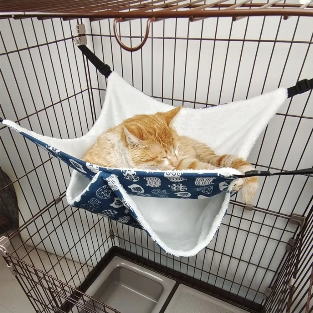 2025 Hanging Ferret Hammock Cage Printed with Hooks Hamster Hammock Ferret Warm Bed For Guinea Pig Hideout Mouse