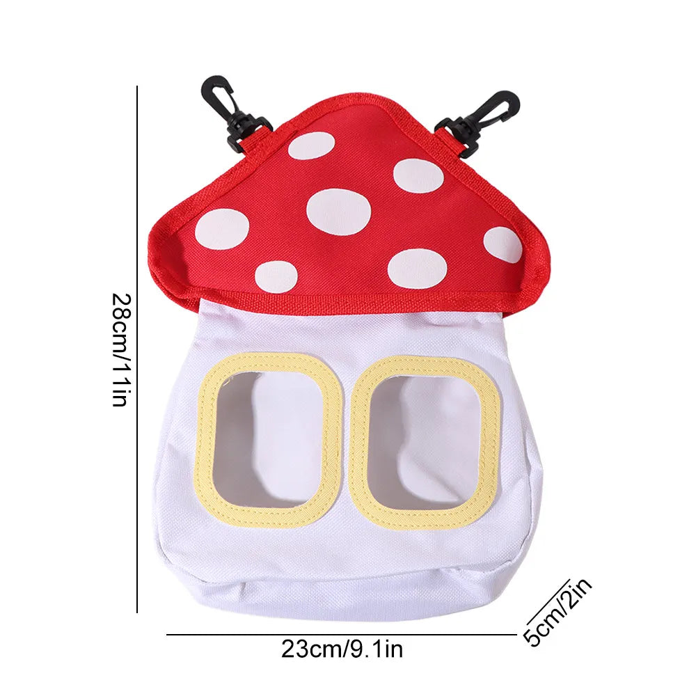 Mushroom Shaped Rabbit Hay Bag Large Capacity Oxford Cloth Rabbit Feeding Bag Hanging Portable Rabbit Hay Feeder Bag