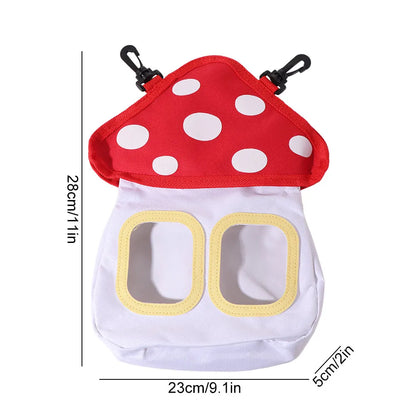 Mushroom Shaped Rabbit Hay Bag Large Capacity Oxford Cloth Rabbit Feeding Bag Hanging Portable Rabbit Hay Feeder Bag