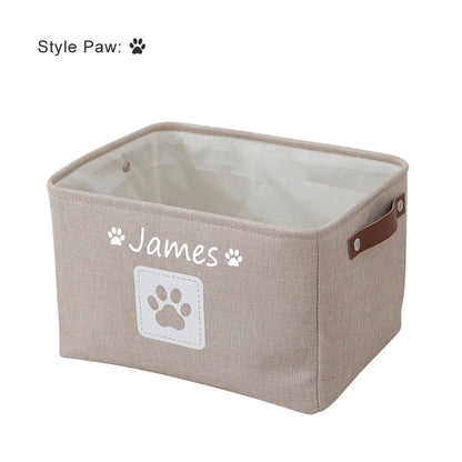 Pet Name DIY Toys Clothes Basket Custom Cat Dog Storage Box Personalised Accessories Organize Bin