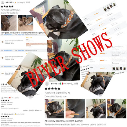 Genuine Leather Dog Leashes Multifunctional Hand-woven Crossbody And Waist Traction Rope Long And Short Nylon Round Lead Rope